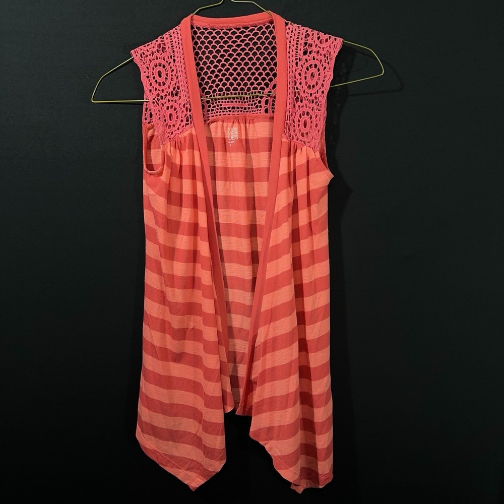 Canyon River Blues Orange Red Striped Open Front Cardigan Size‎ Small